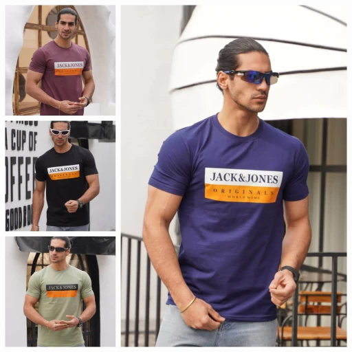 تیشرت یقه گرد پارچه ماکان